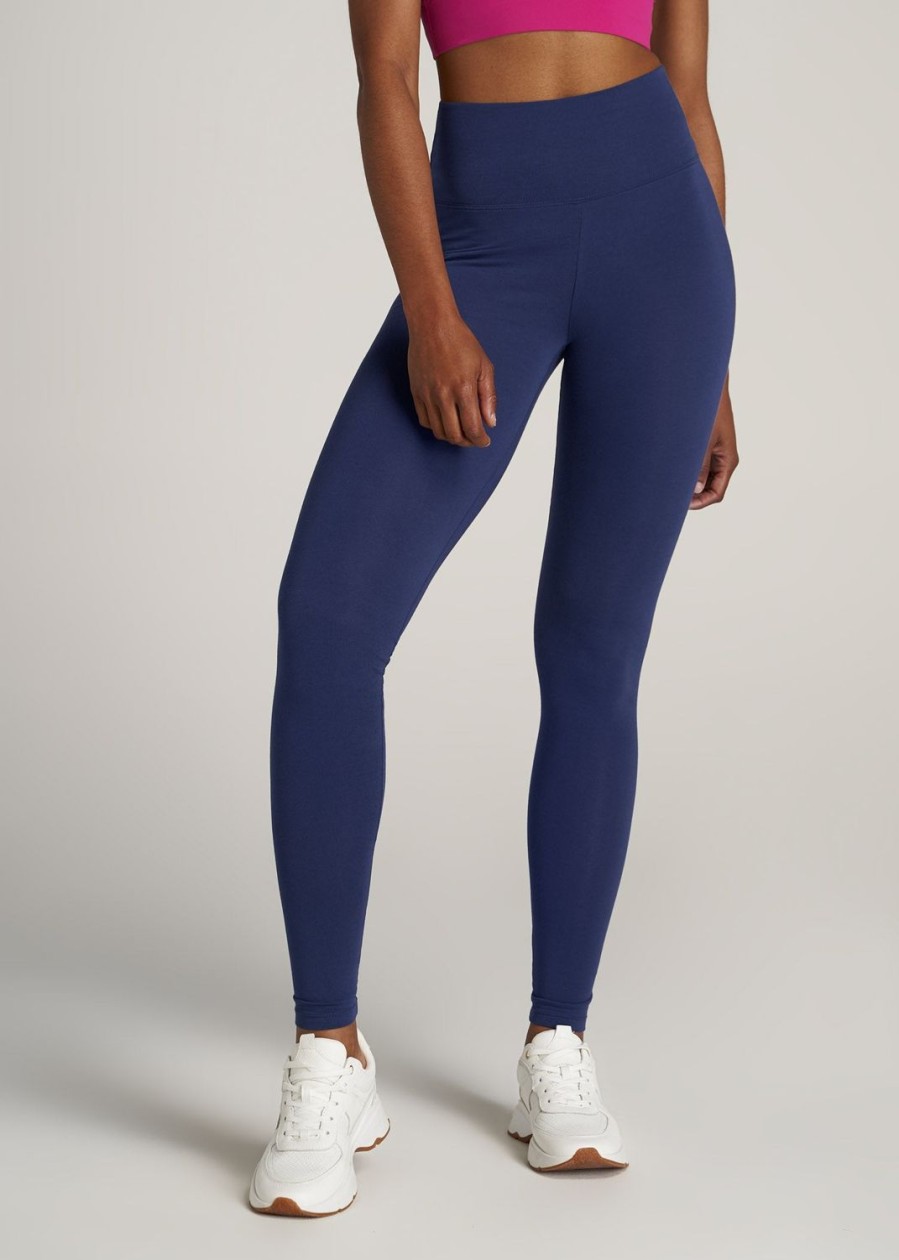 Women American Tall Athletic Pants | Cotton Women'S Tall Leggings In Midnight Blue