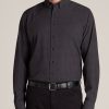 Men American Tall Button Shirts | Traveler Stretch Dress Shirt For Tall Men In Black Multi