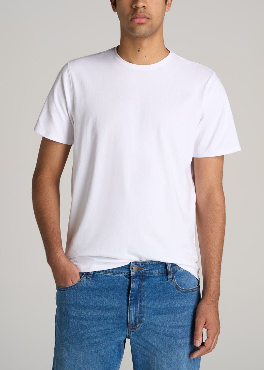 Men American Tall Tees + Tanks | The Essential Regular-Fit Crew-Neck Men'S Tall Tees In White