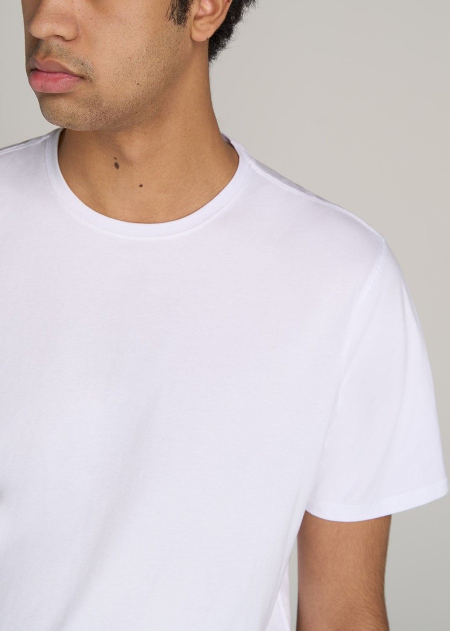 Men American Tall Tees + Tanks | The Essential Regular-Fit Crew-Neck Men'S Tall Tees In White