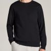 Men American Tall Hoodies + Sweatshirts | Wearever Fleece Crewneck Tall Men'S Sweatshirt In Black