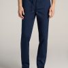 Men American Tall Pants + Chinos | Stretch Pull On Tapered-Fit Deck Pants For Tall Men In Navy