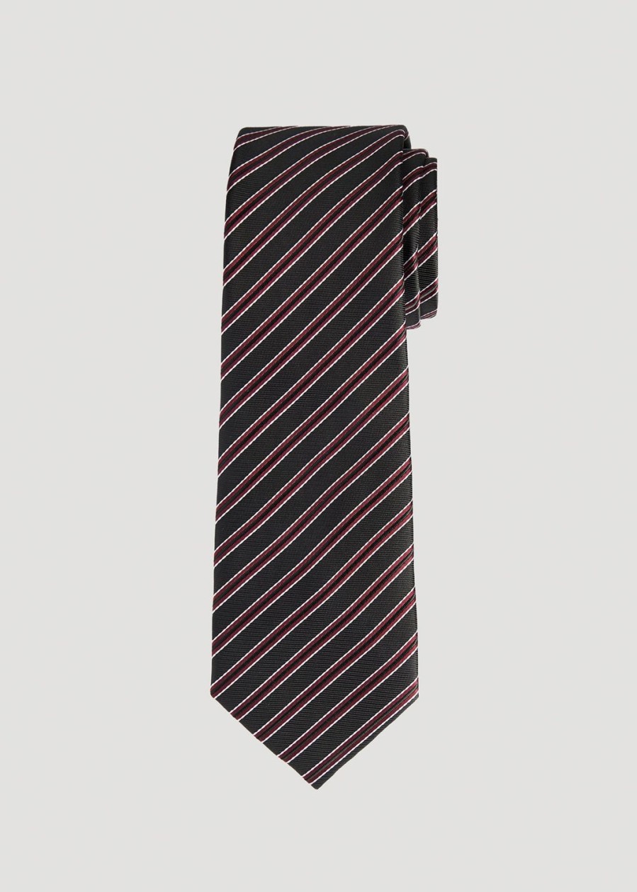 Men American Tall Blazers + Suit Separates | Dress Ties For Tall Men In Burgundy Stripe