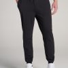 Men American Tall Athletic Pants | A.T. Performance Slim French Terry Joggers For Tall Men In Black