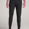 Men American Tall Athletic Pants | Slim-Fit Lightweight French Terry Joggers For Tall Men In Black