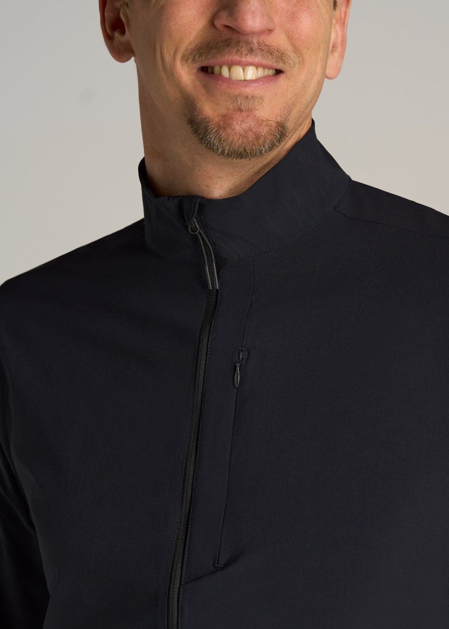 Men American Tall Jackets + Coats | Tall Men'S Softshell Jacket For Outdoor Training In Black