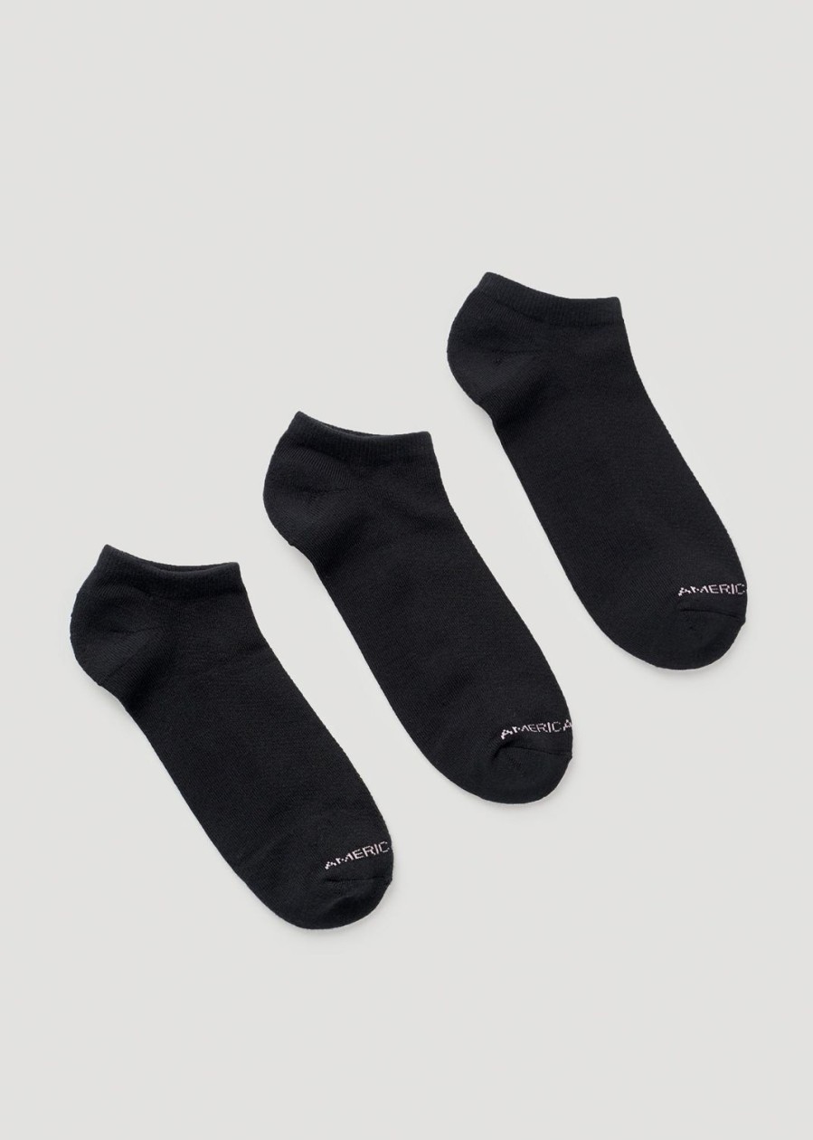 Women American Tall Socks | Women'S Ankle Socks (X-Large Size: 10-13) | Black 3 Pack