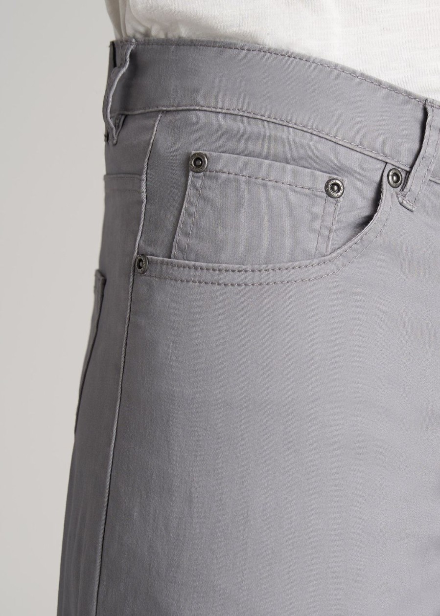 Men American Tall Pants + Chinos | Carman Tapered Fit Five Pocket Pants For Tall Men In Pebble Grey