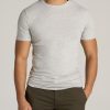 Men American Tall Tees + Tanks | The Essential Slim-Fit Crewneck Men'S Tall Tees In Grey Mix