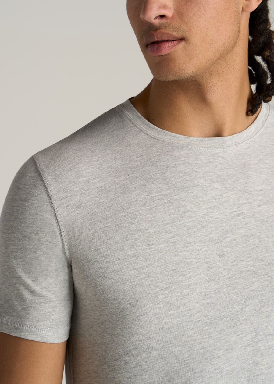 Men American Tall Tees + Tanks | The Essential Slim-Fit Crewneck Men'S Tall Tees In Grey Mix