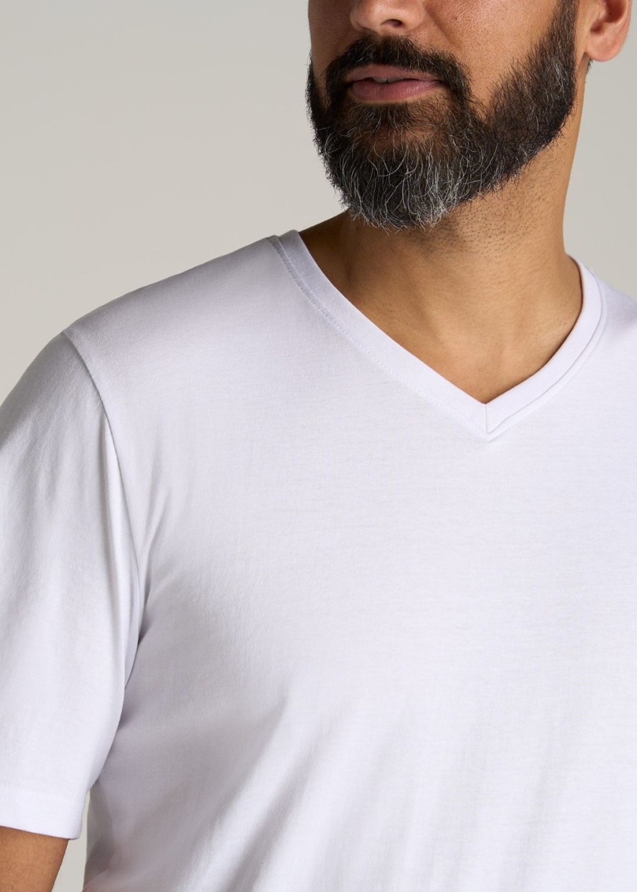 Men American Tall Tees + Tanks | The Everyday Regular-Fit V-Neck Tall Men'S T-Shirt In White