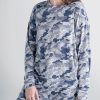 Women American Tall Long Sleeve Tees | Women'S Tall Cozy Lounge Crewneck In Camo