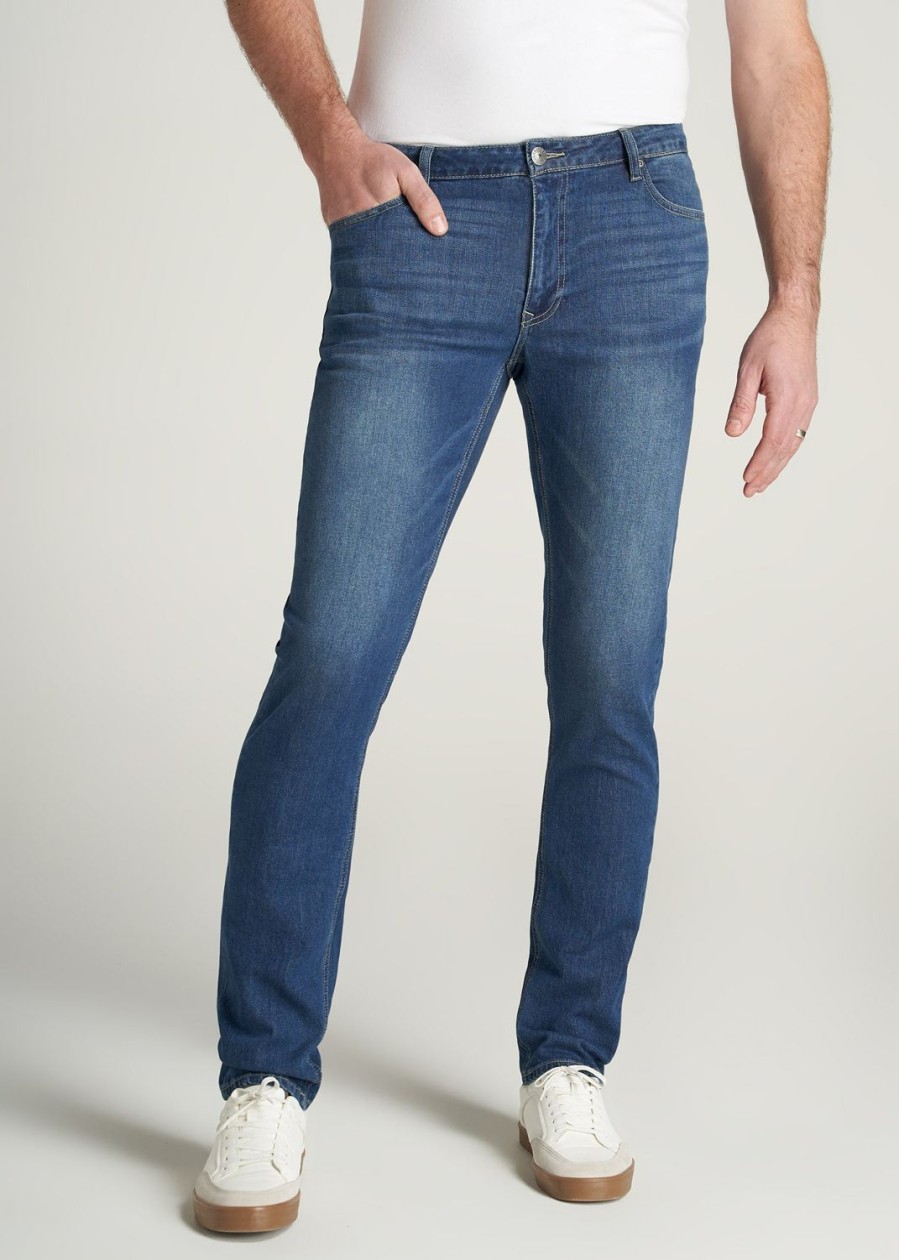 Men American Tall Jeans | Carman Tapered Jeans For Tall Men In Classic Blue