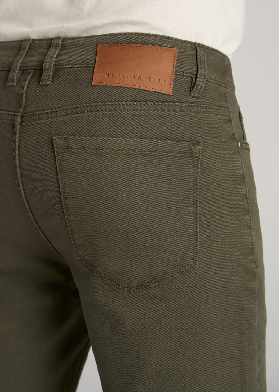 Men American Tall Jeans | Dylan Slim-Fit Jeans For Tall Men In Olive Green Wash