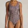 Women American Tall Swimwear | Women'S Tall One Piece Swimsuit In Leopard Print