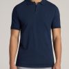 Men American Tall Polos | Men'S Tall Classic Polo With Embroidered Logo In Marine Navy