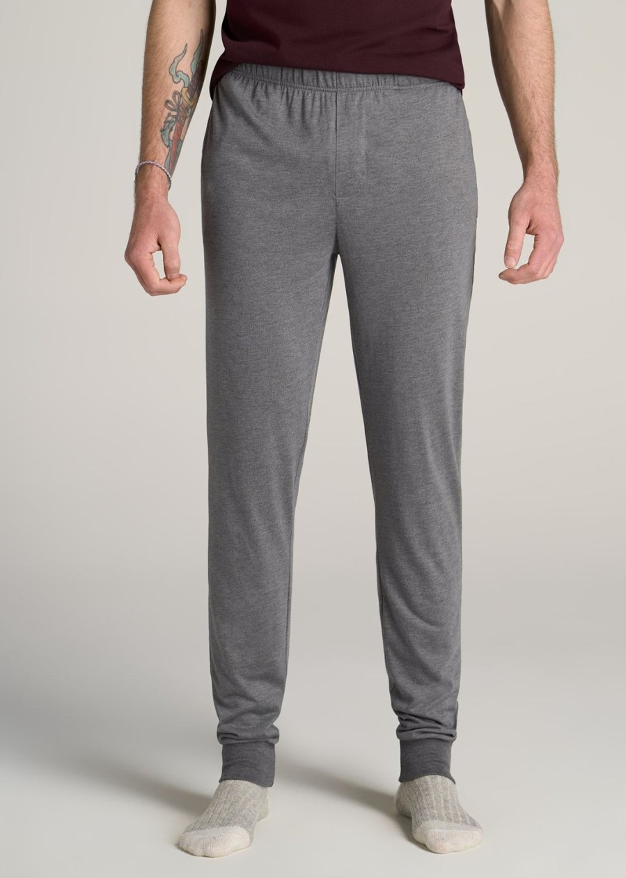 Men American Tall Athletic Pants | Lounge Pant Joggers For Tall Men In Charcoal