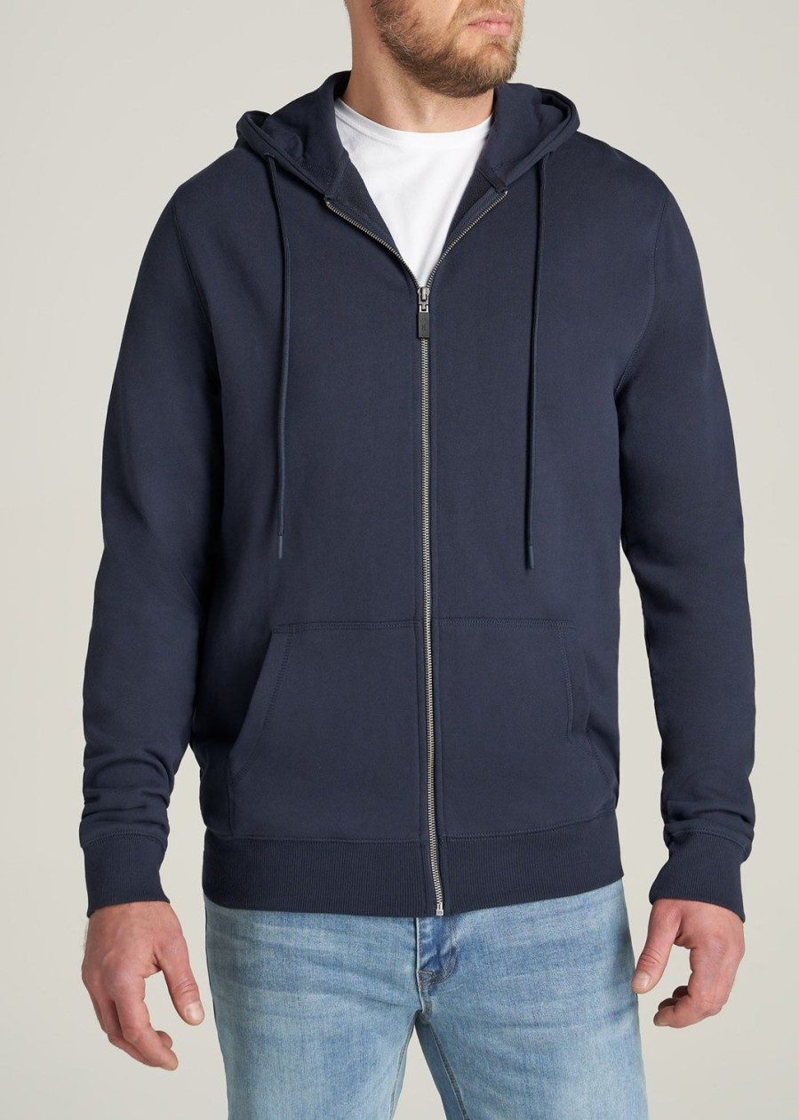 Men American Tall Hoodies + Sweatshirts | Wearever French Terry Full-Zip Men'S Tall Hoodie In Navy