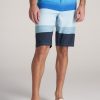 Men American Tall Shorts | Tall Board Shorts For Men In Blue Green Stripe