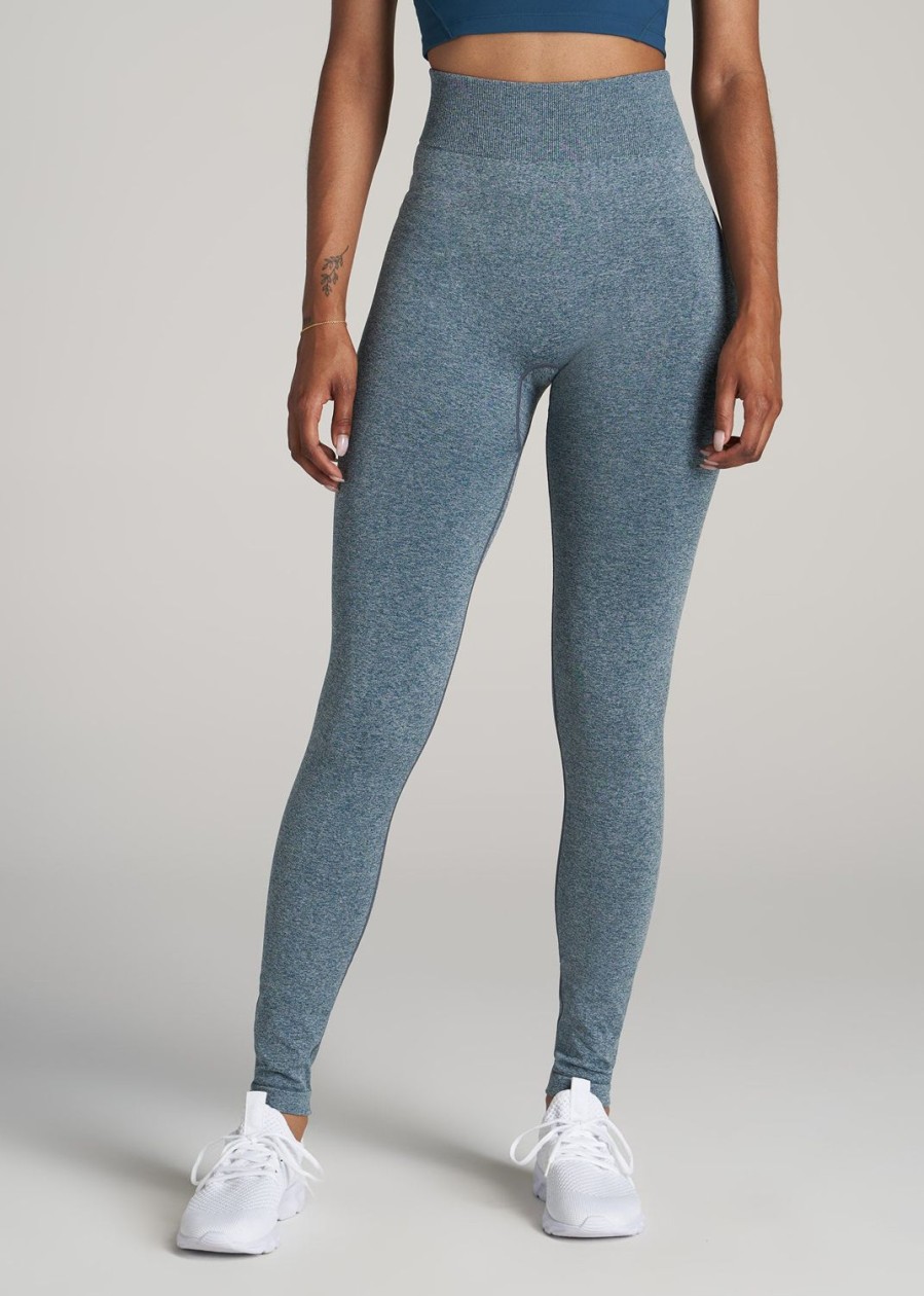 Women American Tall Athletic Pants | Seamless Leggings For Tall Women In Bright Navy Heather