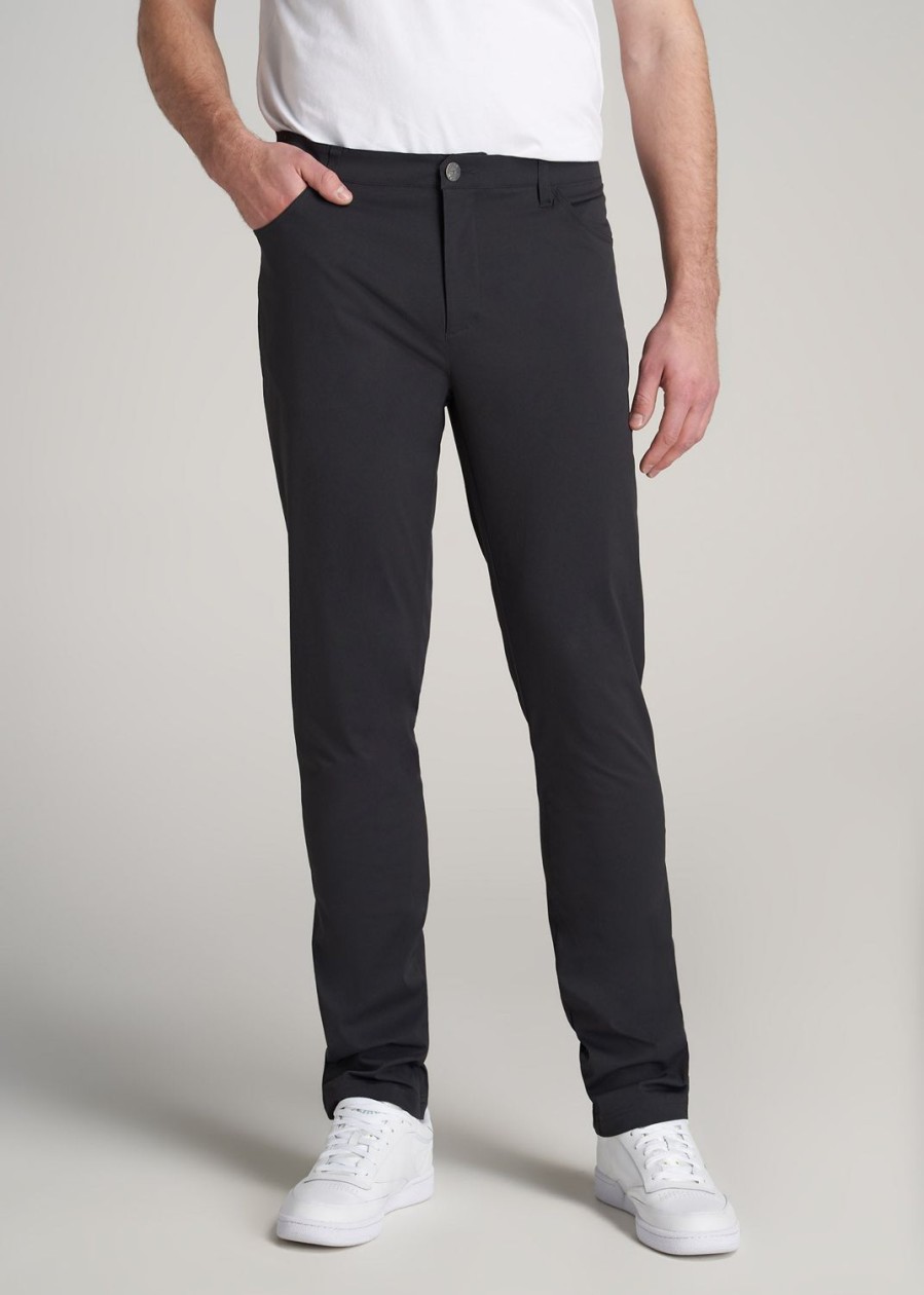 Men American Tall Pants + Chinos | Tapered-Fit Traveler Pants For Tall Men In Black