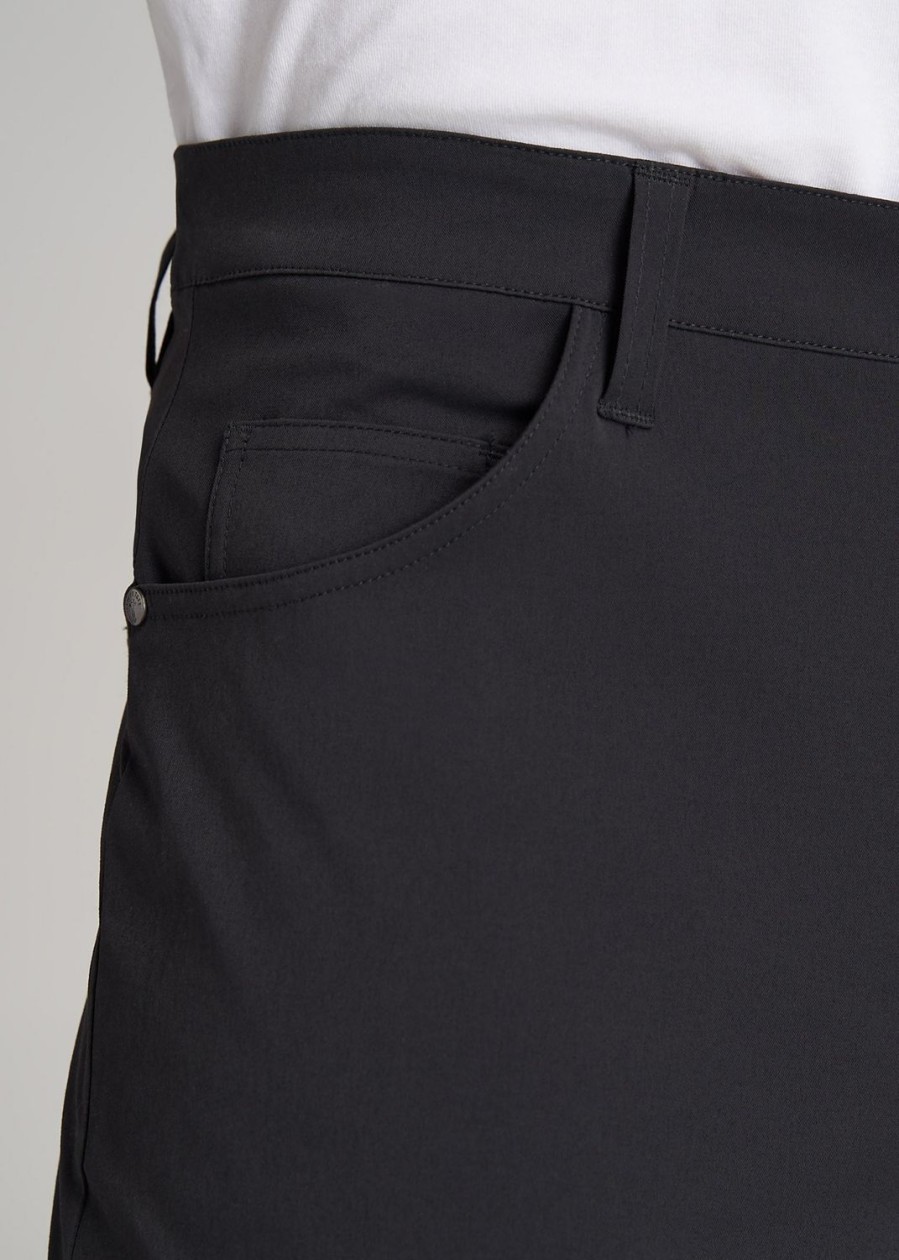 Men American Tall Pants + Chinos | Tapered-Fit Traveler Pants For Tall Men In Black