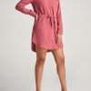 Women American Tall Shirts + Tops | Women'S Tall Shirt Dress In Coral Rose