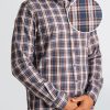 Men American Tall Button Shirts | Soft-Wash Tall Button-Up Shirt In Indigo Plaid