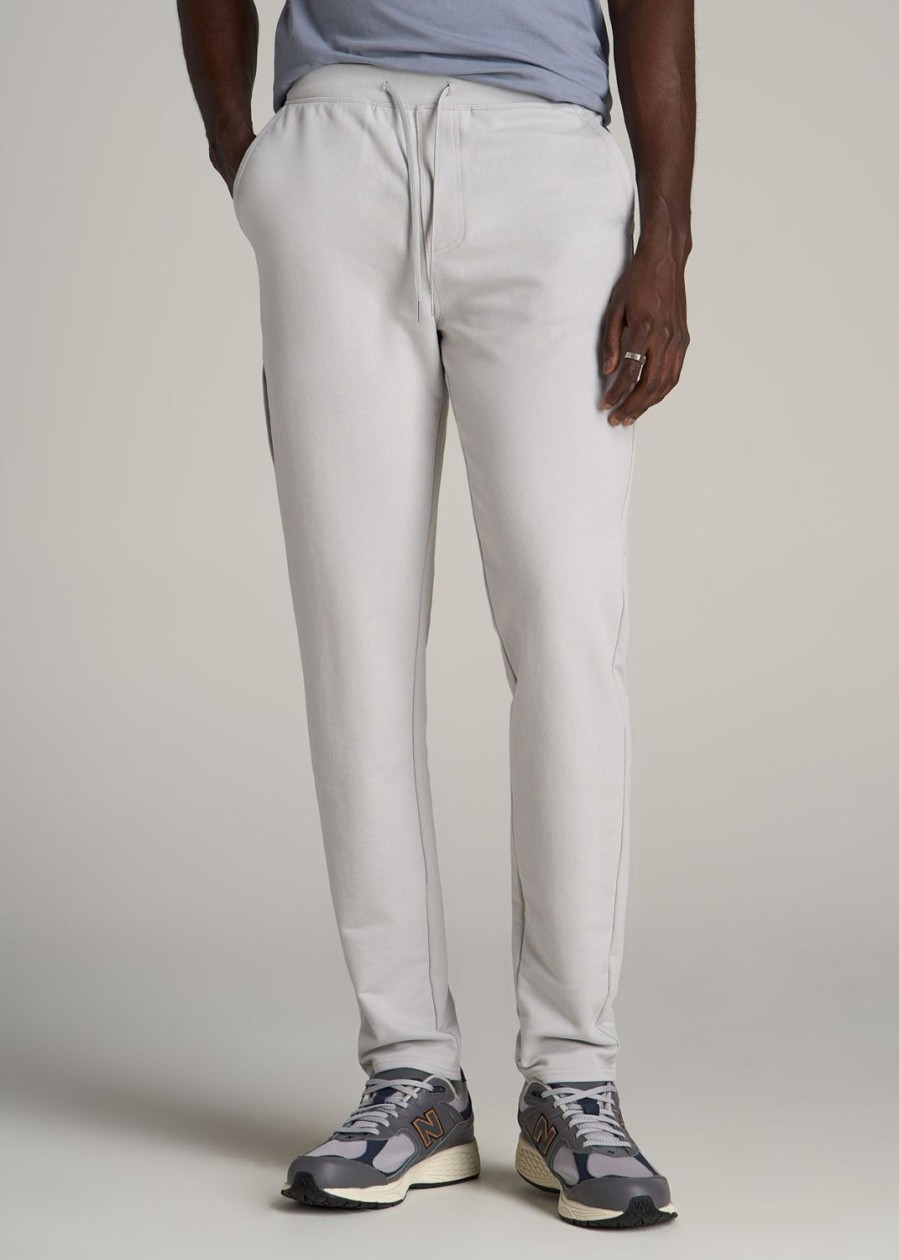 Men American Tall Athletic Pants | Microsanded French Terry Sweatpants For Tall Men In Light Grey