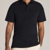 Men American Tall Polos | Lj&S Ultra Soft Short Sleeve Cotton Polo For Tall Men In Vintage Black