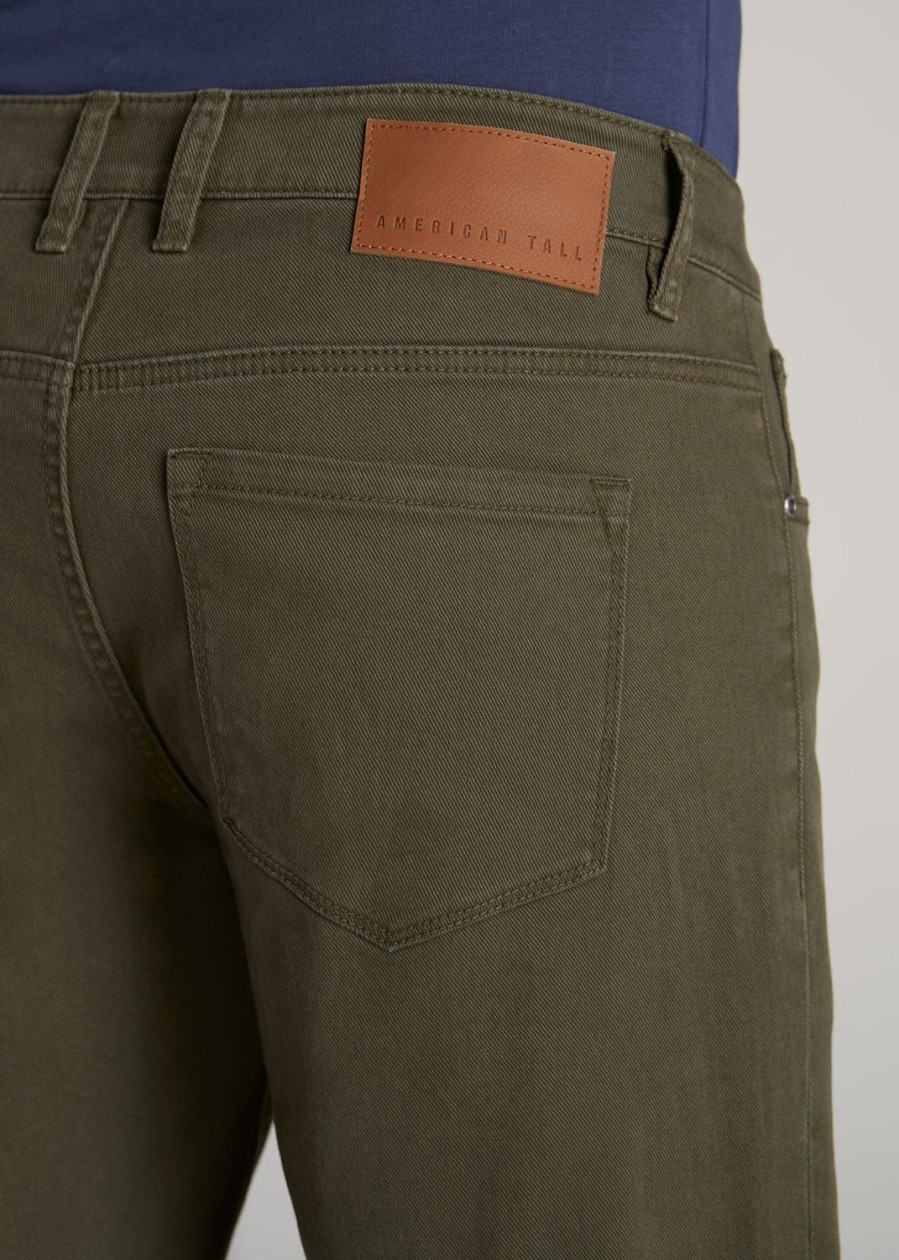 Men American Tall Jeans | Carman Tapered Jeans For Tall Men In Olive Green Wash