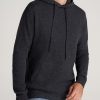 Men American Tall Hoodies + Sweatshirts | Hooded Merino Wool Tall Men'S Sweater In Charcoal