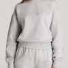 Women American Tall Hoodies + Sweatshirts | Wearever Fleece Cropped Crew Women'S Tall Sweatshirt In Grey Mix