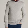 Men American Tall Hoodies + Sweatshirts | Everyday Crewneck Tall Men'S Sweater In Grey Mix