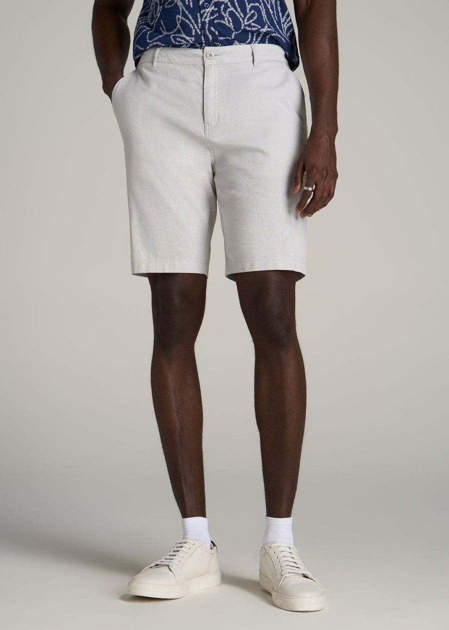 Men American Tall Shorts | Linen Shorts For Tall Men In Vapor Grey