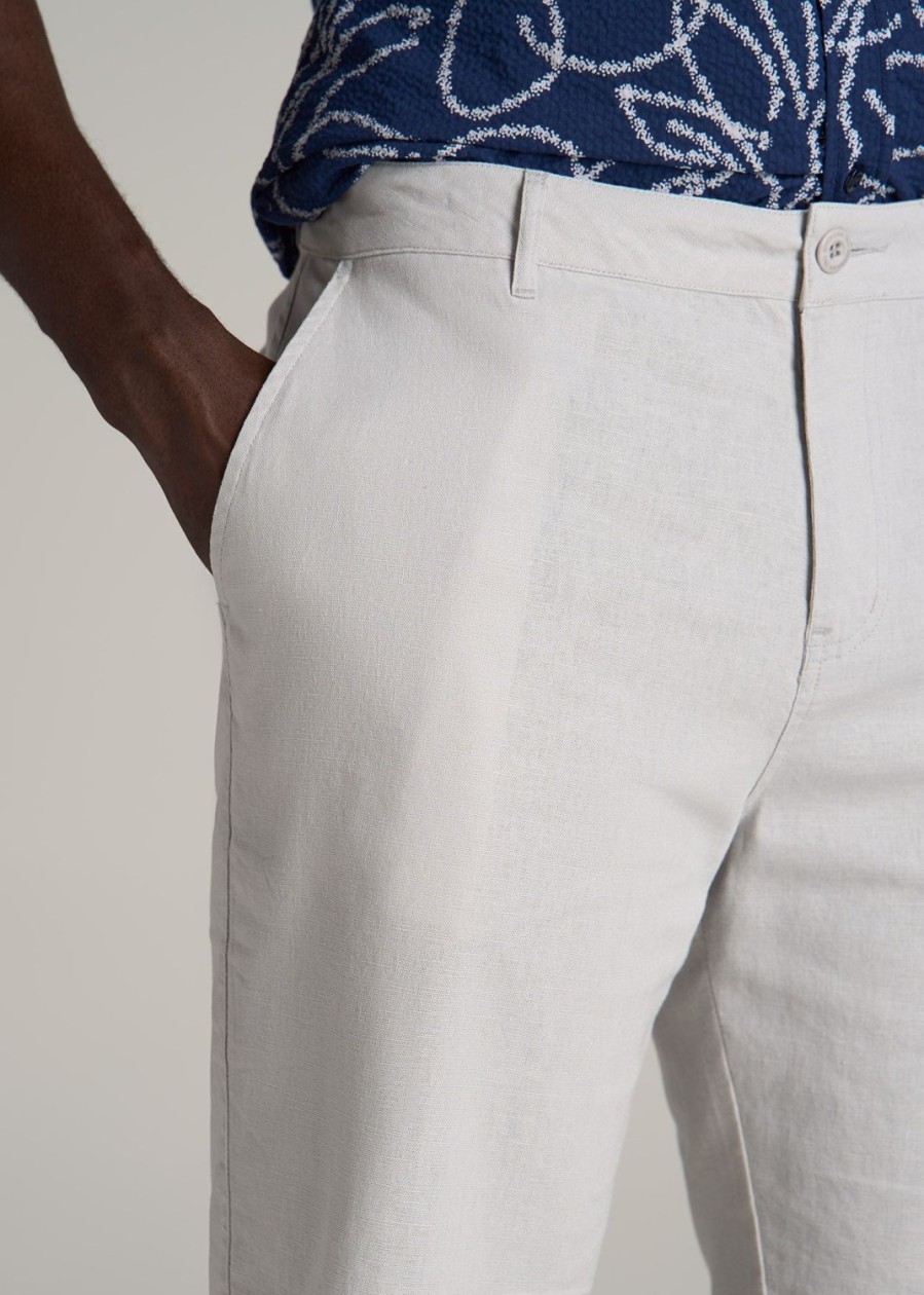 Men American Tall Shorts | Linen Shorts For Tall Men In Vapor Grey