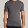 Men American Tall Tees + Tanks | The Essential Slim-Fit Crewneck Men'S Tall Tees In Charcoal Mix