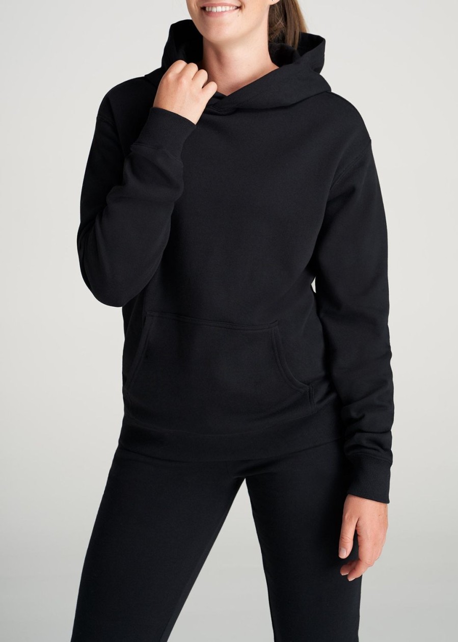 Women American Tall Hoodies + Sweatshirts | Wearever Fleece Relaxed Fit Women'S Tall Hoodie In Black