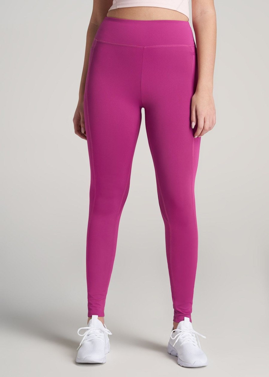 Women American Tall Athletic Pants | Bella Outer-Pocket Tall Women'S Legging In Pink Orchid