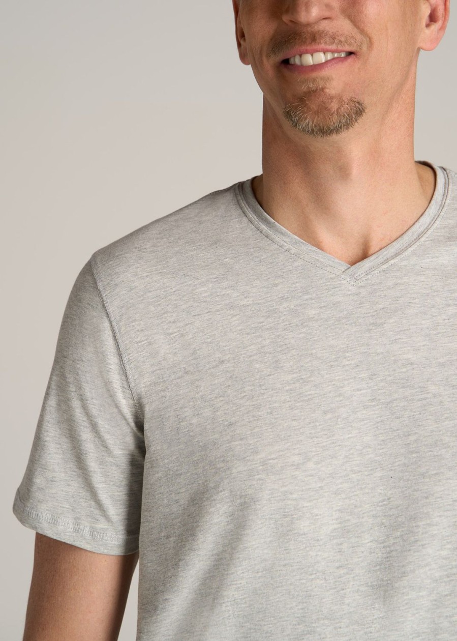 Men American Tall Tees + Tanks | The Essential Regular-Fit V-Neck Men'S Tall Tees In Grey Mix