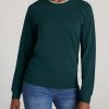 Women American Tall Hoodies + Sweatshirts | Wearever French Terry Women'S Tall Crewneck Sweatshirt In Emerald