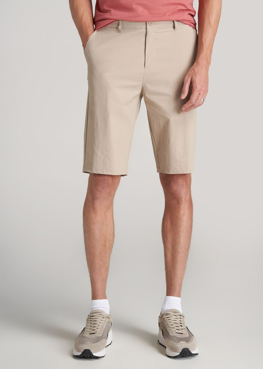 Men American Tall Shorts | Premium Hybrid Shorts For Tall Men In Clay