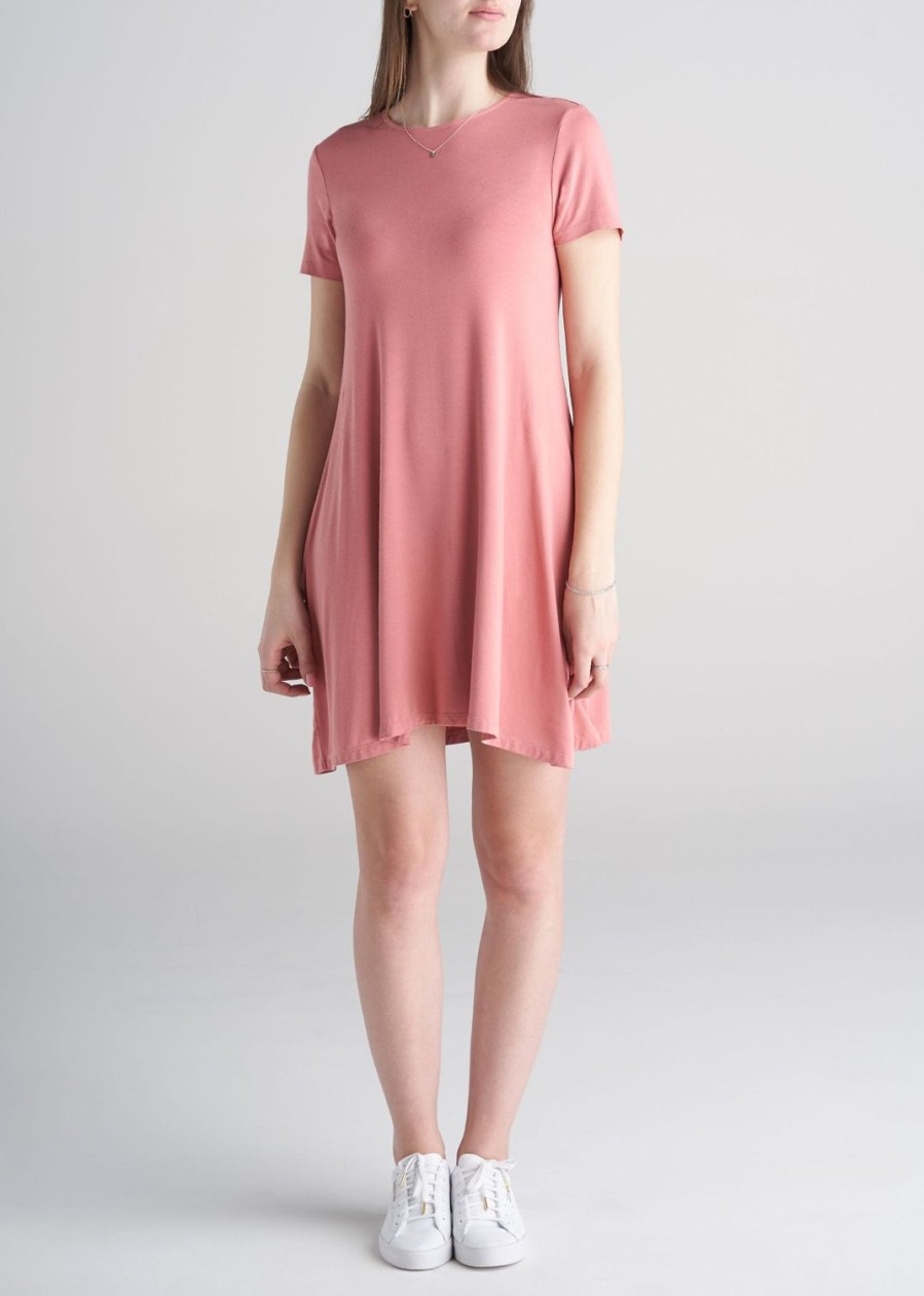 Women American Tall Dresses | Women'S Tall Swing Dress In Coral Rose