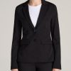 Women American Tall Jackets + Outerwear | Slim-Fit Two Button Blazer For Tall Women In Black