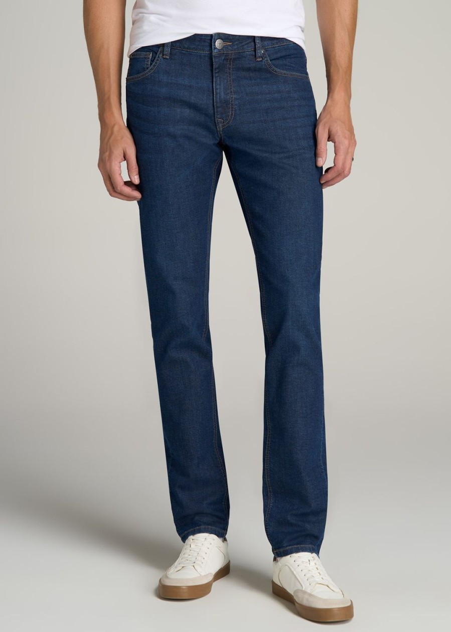 Men American Tall Jeans | Carman Tapered Fleeced Jeans For Tall Men In Colorado Blue Wash