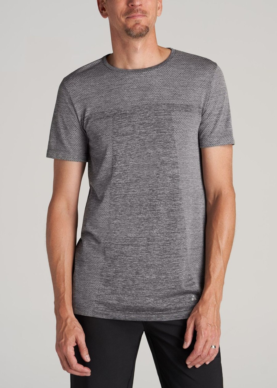 Men American Tall Tees + Tanks | A.T. Performance Modern-Fit Engineered Athletic Tall Tee In Grey Mix