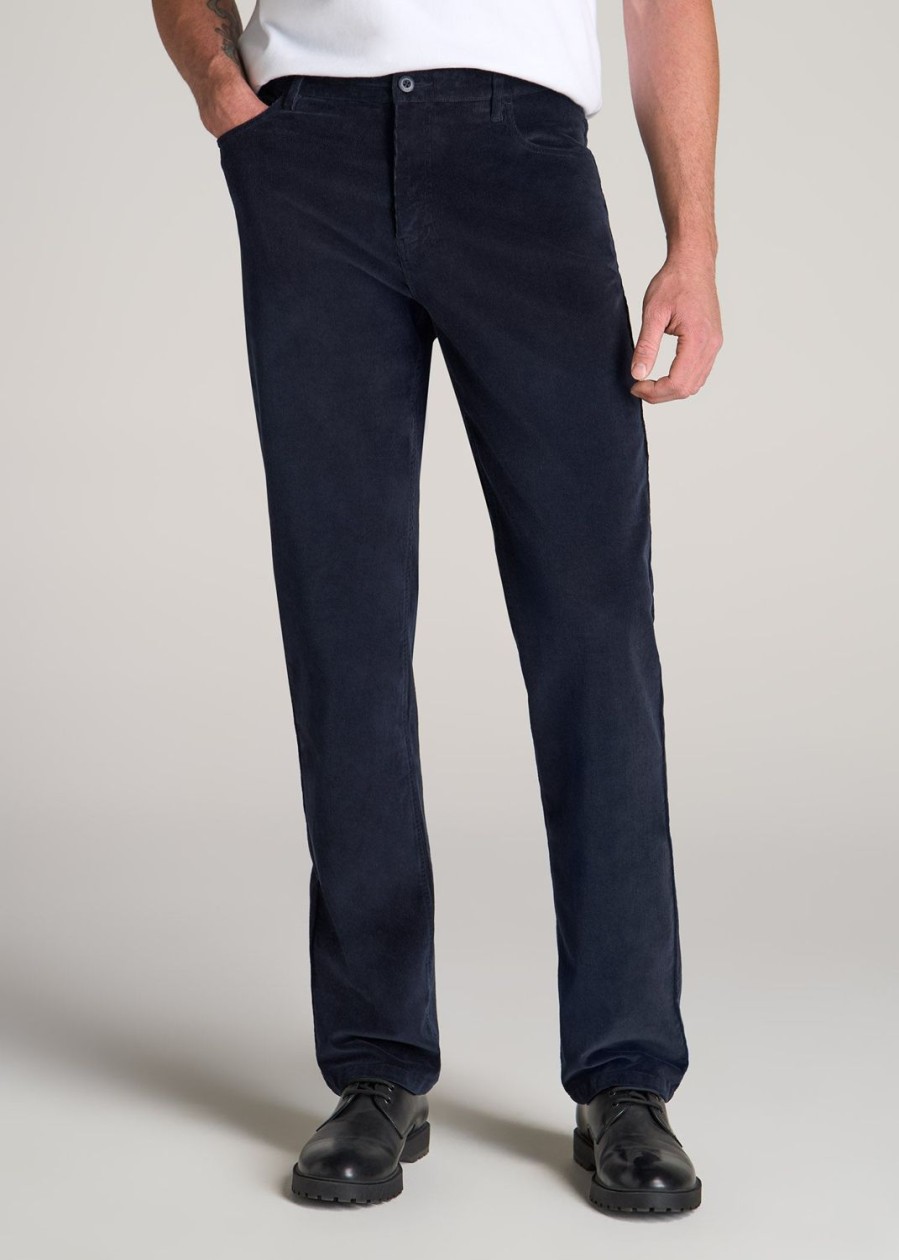 Men American Tall Pants + Chinos | Straight-Leg Stretch Corduroy Pants For Tall Men In Evening Blue