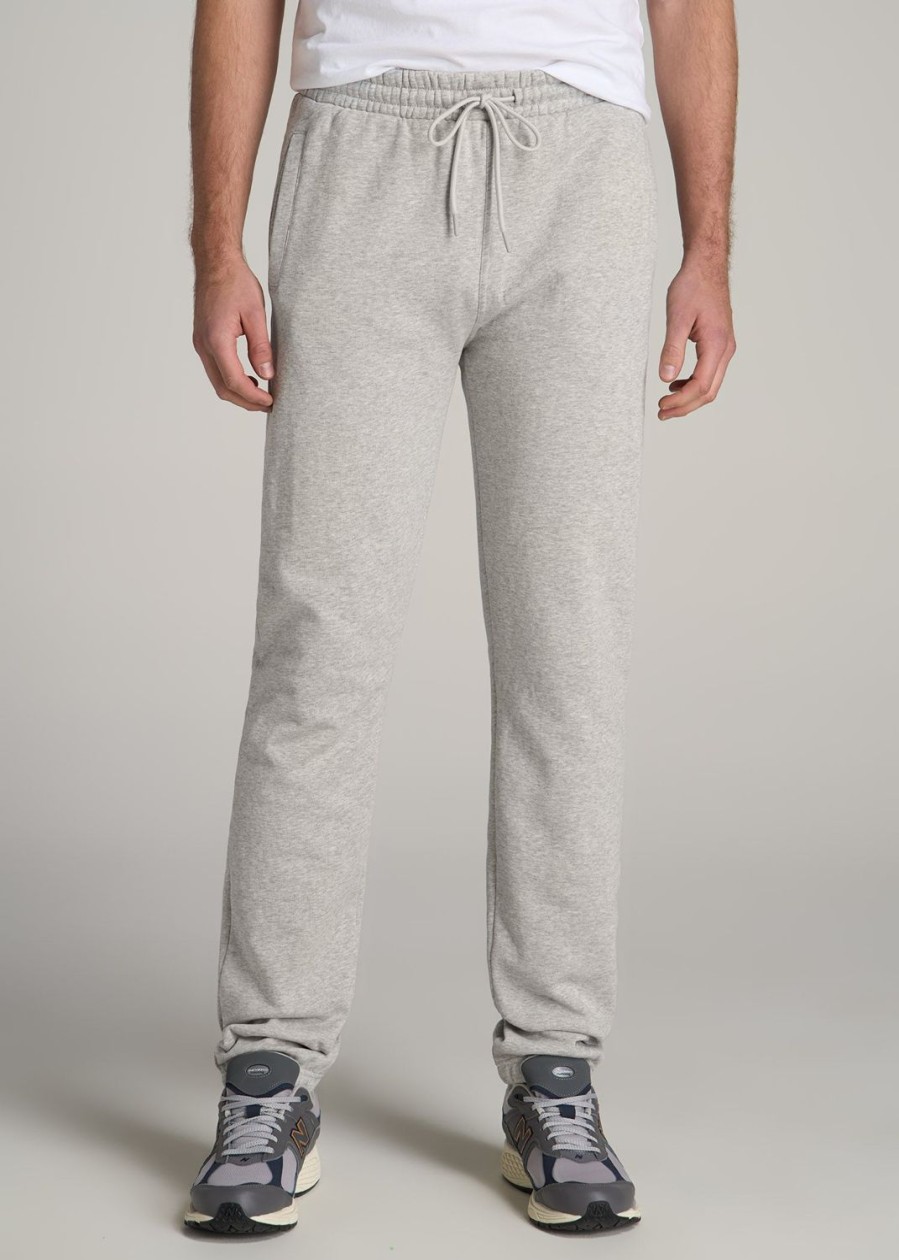 Men American Tall Athletic Pants | Wearever Fleece Elastic-Bottom Sweatpants For Tall Men In Grey Mix