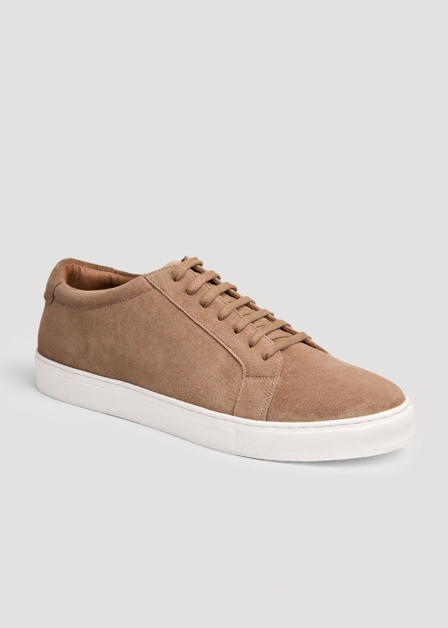 Men American Tall | Tall Men'S Cupsole Tennis Sneakers In Taupe Suede