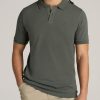 Men American Tall Polos | Men'S Tall Classic Polo With Embroidered Logo In Spring Olive